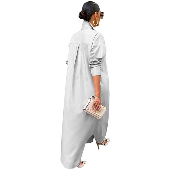 Y2K Passion Chic Button Down Classic Shirt Dress - Picture 5 of 9